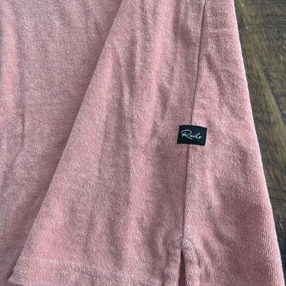 Rails Rhen Terry Polo Shirt Dragon Fruit Peach L SoCal Vintage Coastal Preppy - Picture 2 of 7